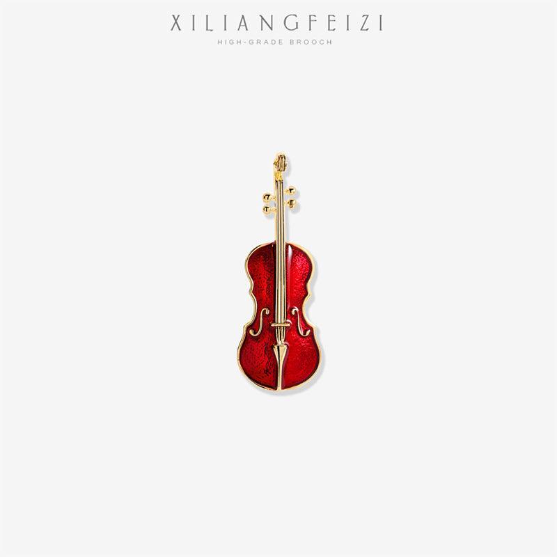 Light Luxury Cold Style Violin Brooch Pin - Better Mode