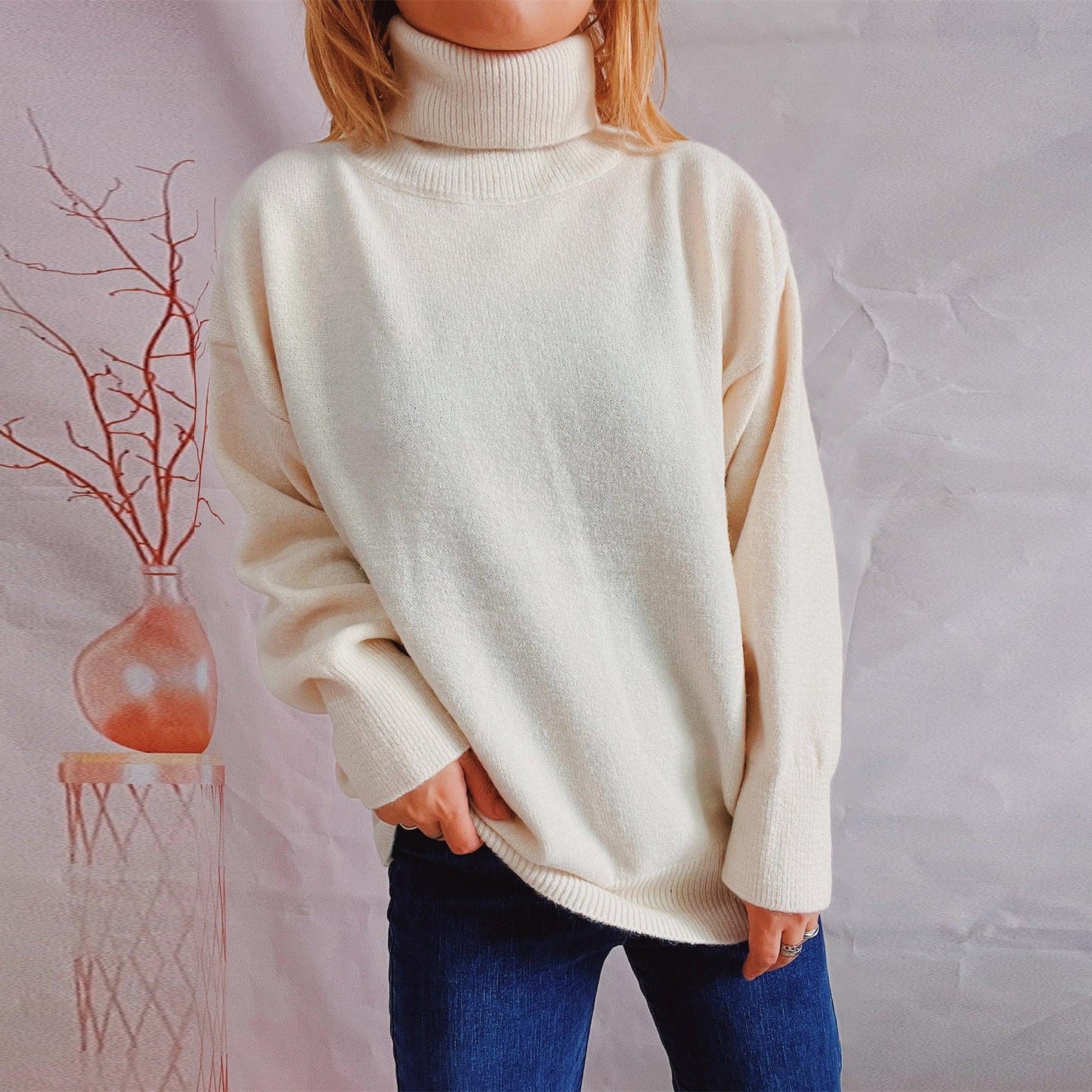 Turtleneck Long Sleeve Sweaters Pullover Women - Better Mode