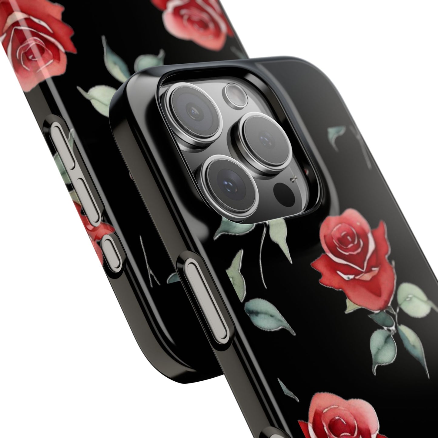 Slim Phone Cases - Roses (Black)