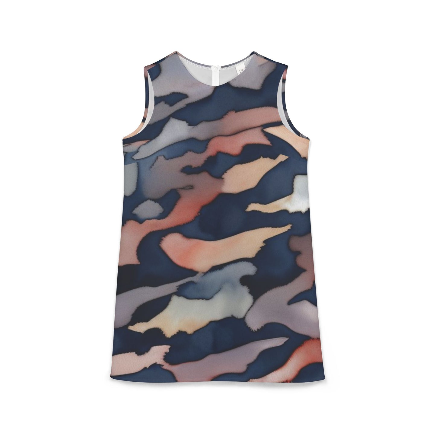 Camo Pattern A-line Sleeveless Dress