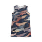 Camo Pattern A-line Sleeveless Dress