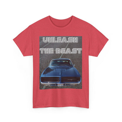 Unleash The Beast Classic Cars Blue Hood - Unisex Heavy Cotton T-Shirt