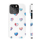 Slim Phone Cases - Hearts (White)