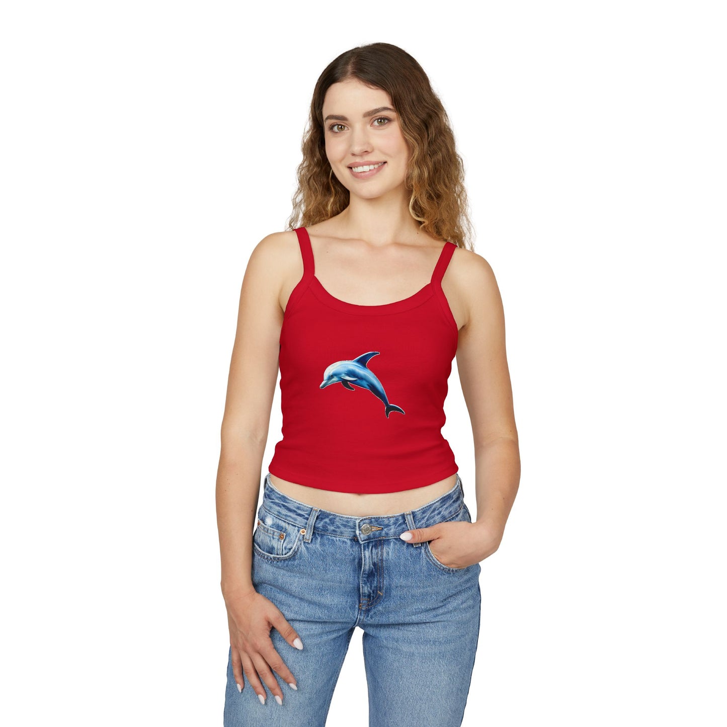 Dolphin - Women's Spaghetti Strap Tank Top