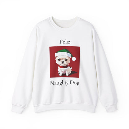 Christmas - Feliz Naughty Dog 2 - Unisex Heavy Blend™ Crewneck Sweatshirt - Better Mode