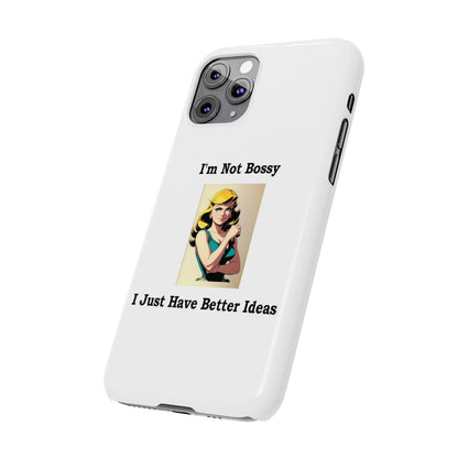 Bossy 1 (White) - Slim Phone Cases - Better Mode