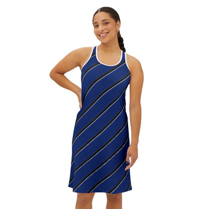 Striped - Women's Racerback Dress  (Blue)