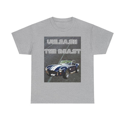 Unleash The Beast Classic Cars Blue Cobra - Unisex Heavy Cotton T-Shirt - Better Mode