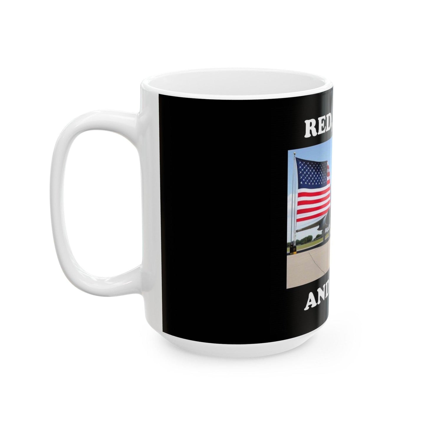 Red, White (Black) - Ceramic Mug, (11oz, 15oz)