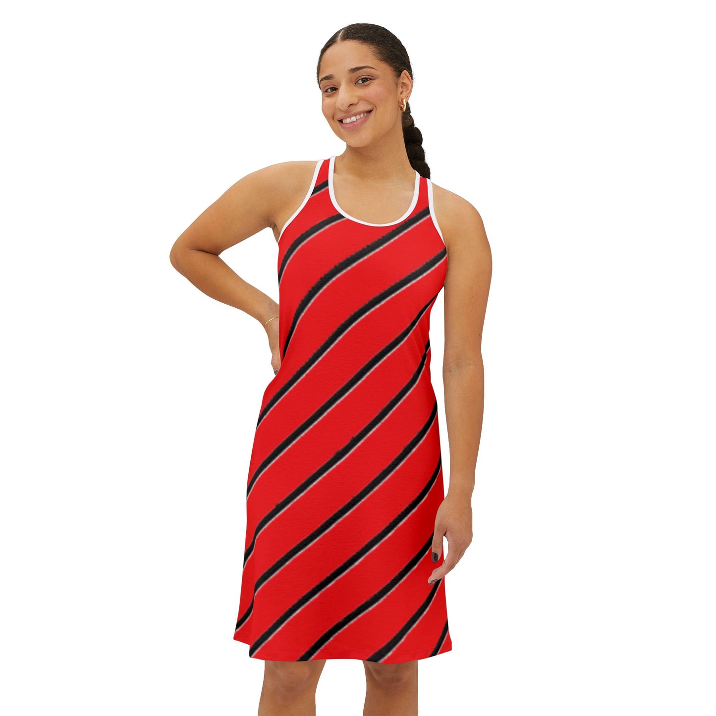 Striped - Women's Racerback Dress  (Red)