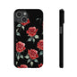 Slim Phone Cases - Roses (Black)