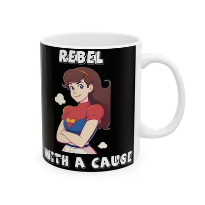 Rebel With A Cause (Black) - Ceramic Mug, (11oz, 15oz)