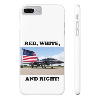 Red, White - (White)Slim Phone Cases