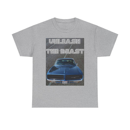 Unleash The Beast Classic Cars Blue Hood - Unisex Heavy Cotton T-Shirt