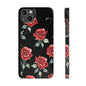 Slim Phone Cases - Roses (Black)