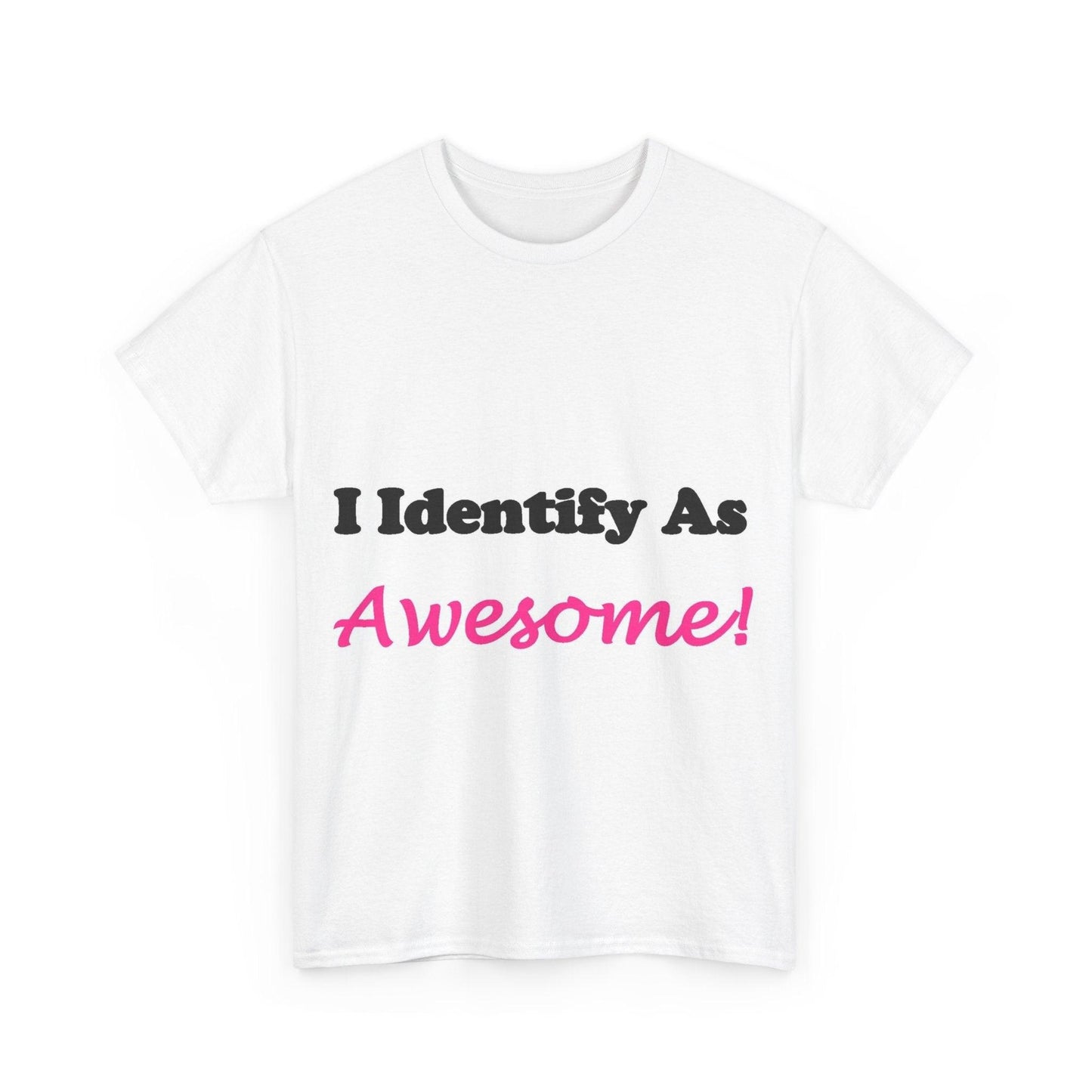 ID Awesome (White) - Unisex Heavy Cotton Tee - Better Mode