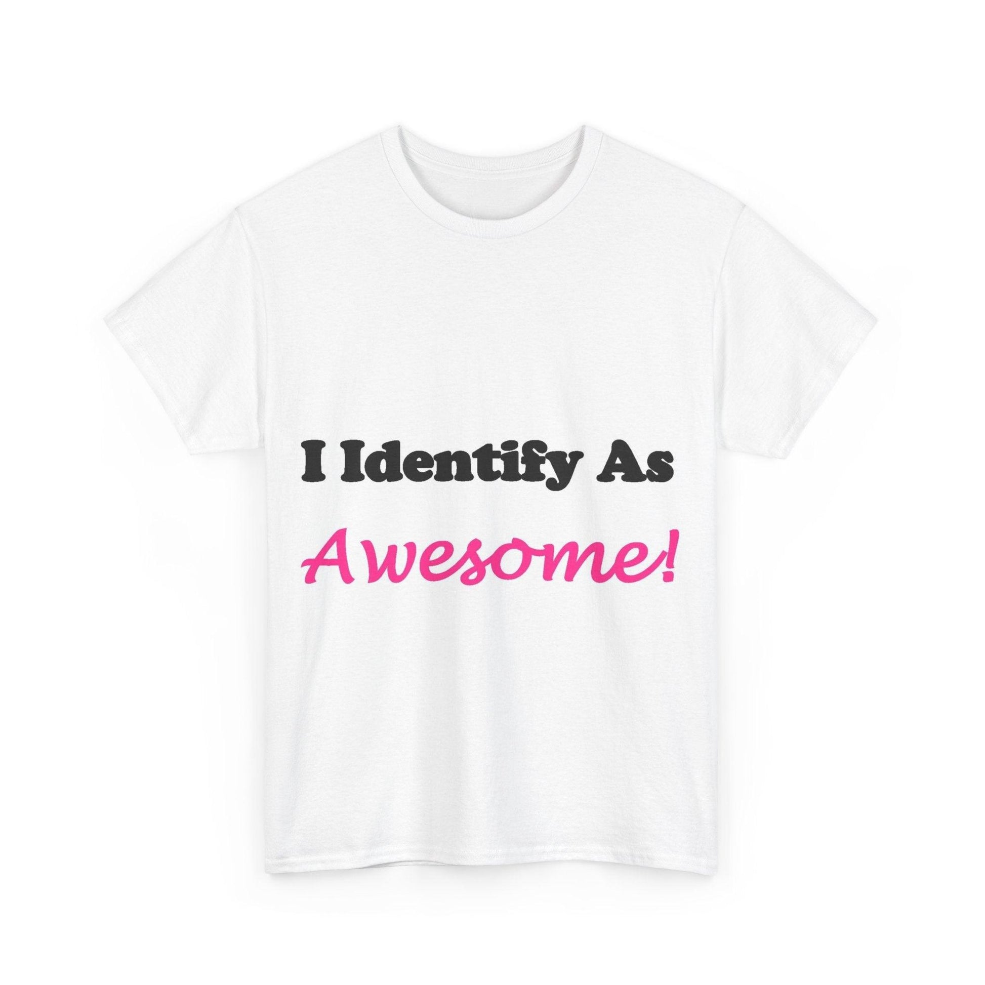 ID Awesome (White) - Unisex Heavy Cotton Tee - Better Mode