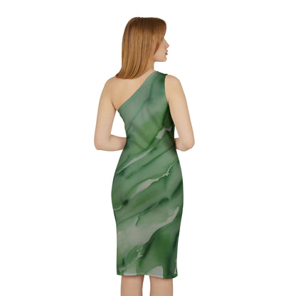 Green Marble Shoulder Dress