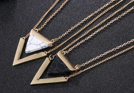 Marble Stone Triangle Necklaces - Better Mode