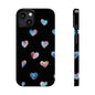 Slim Phone Cases - Hearts (Black)