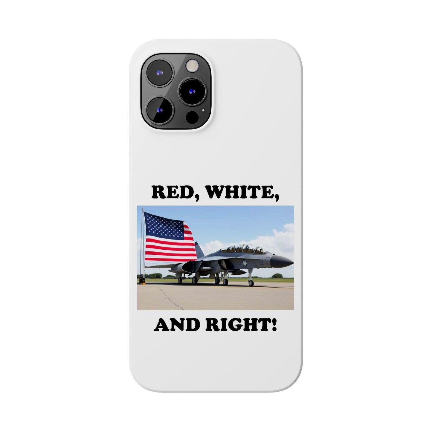 Red, White - (White)Slim Phone Cases