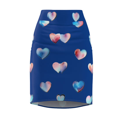 Heart Pattern Women's Pencil Skirt