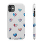 Slim Phone Cases - Hearts (White)