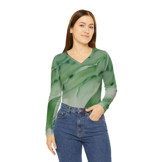 Green Marble V-neck Shirt