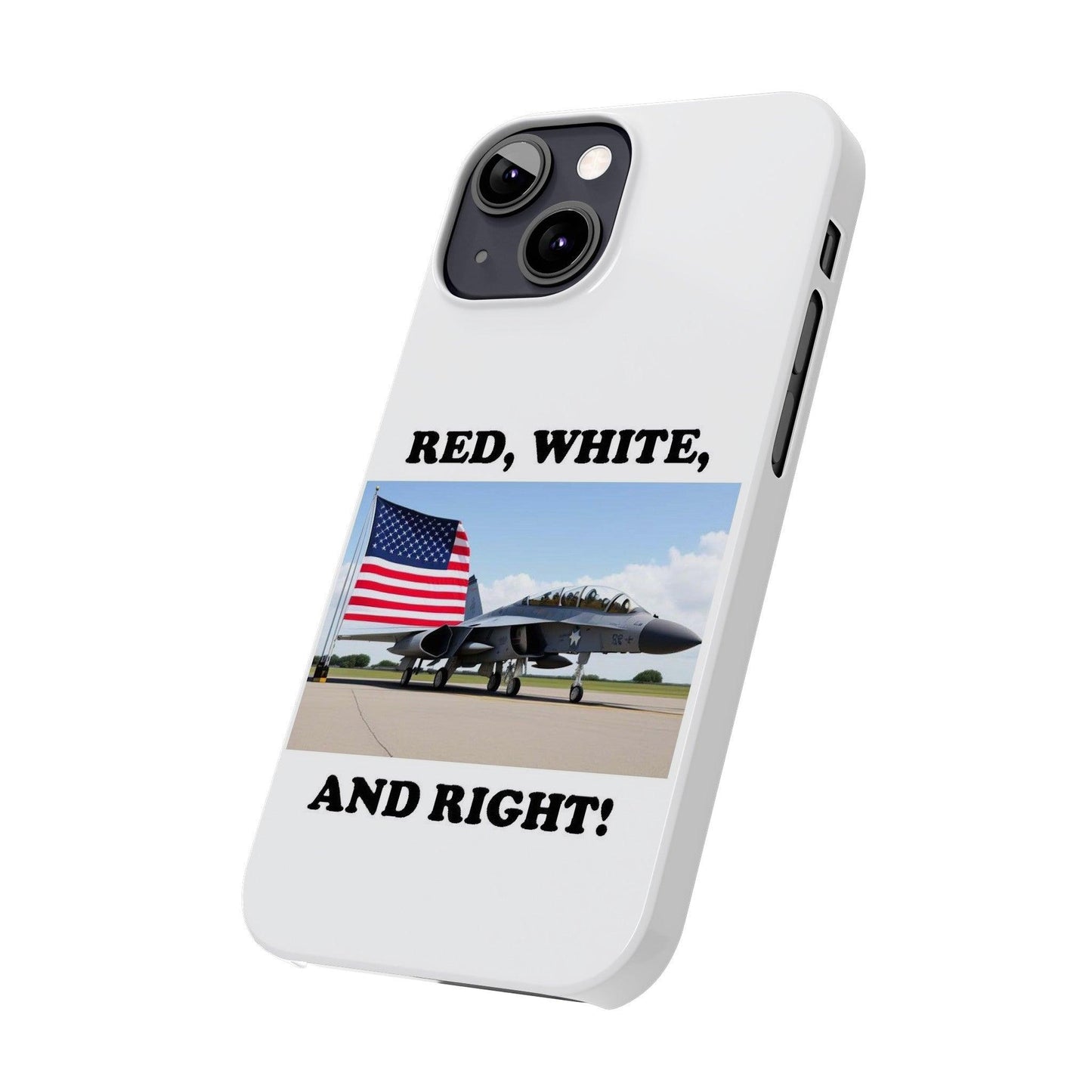 Red, White - (White)Slim Phone Cases