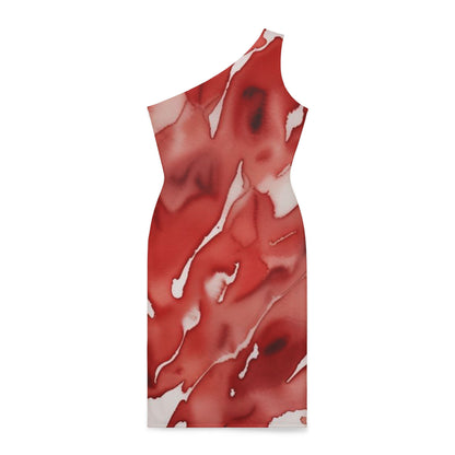 Red Marble Shoulder Dress