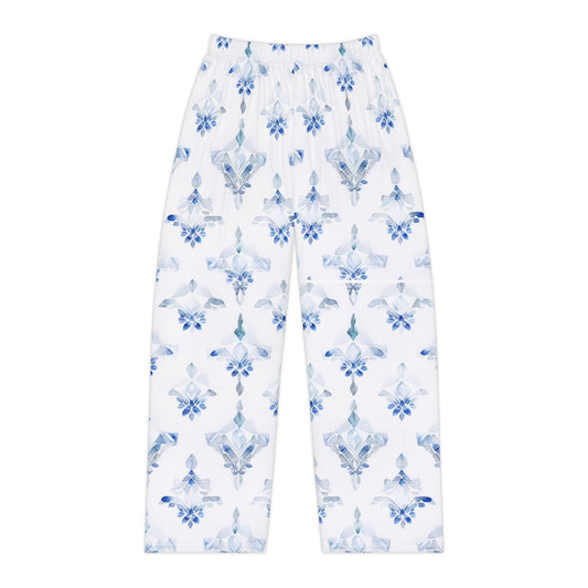 Blue Patterned Women's Pajama Pants