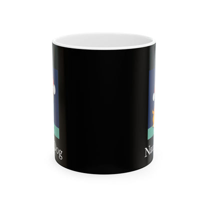 Christmas - Feliz Naughty Dog 1 (Black) - Ceramic Mug, (11oz, 15oz) - Better Mode