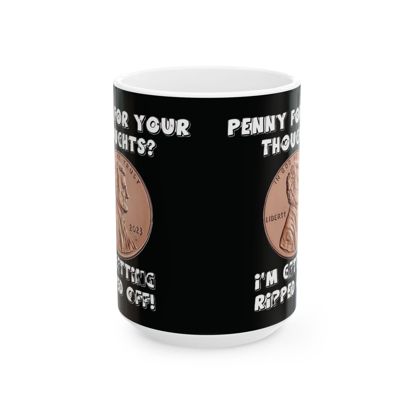 Penny...Thoughts (Black) - Ceramic Mug, (11oz, 15oz)