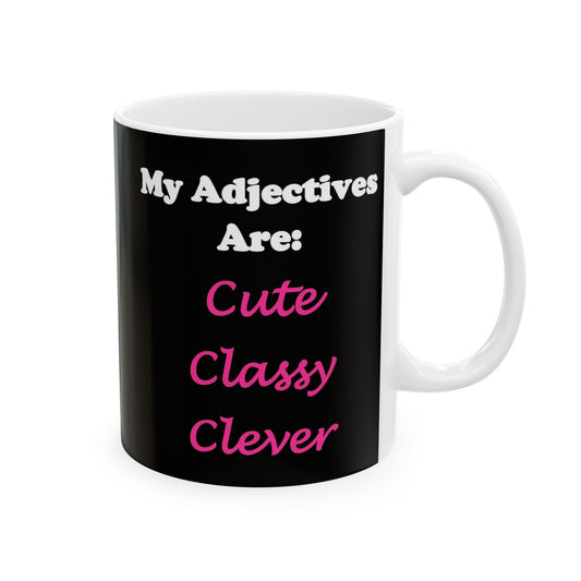 Cute (Black) - Ceramic Mug, (11oz, 15oz)