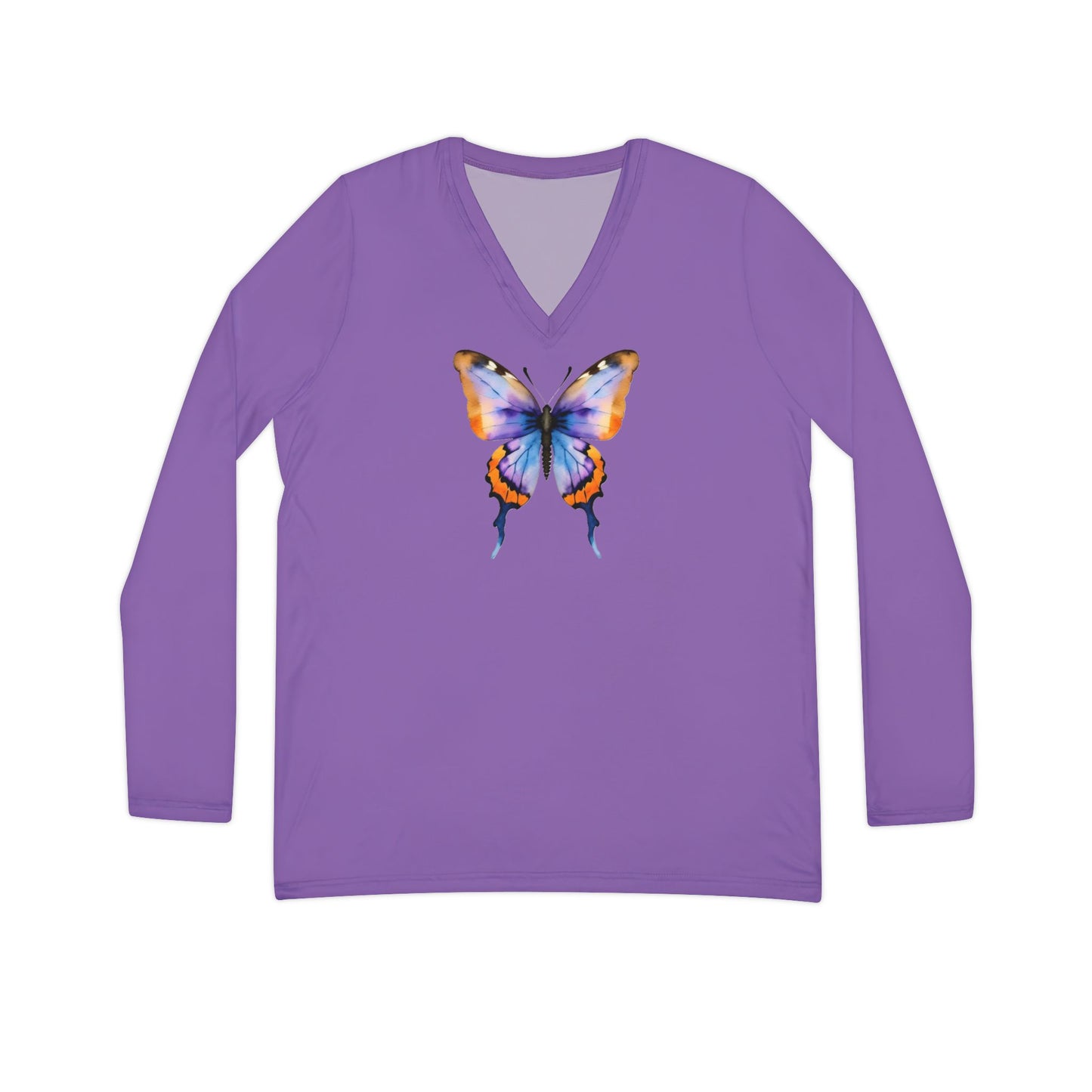 Butterfly Long Sleeve V-neck Shirt