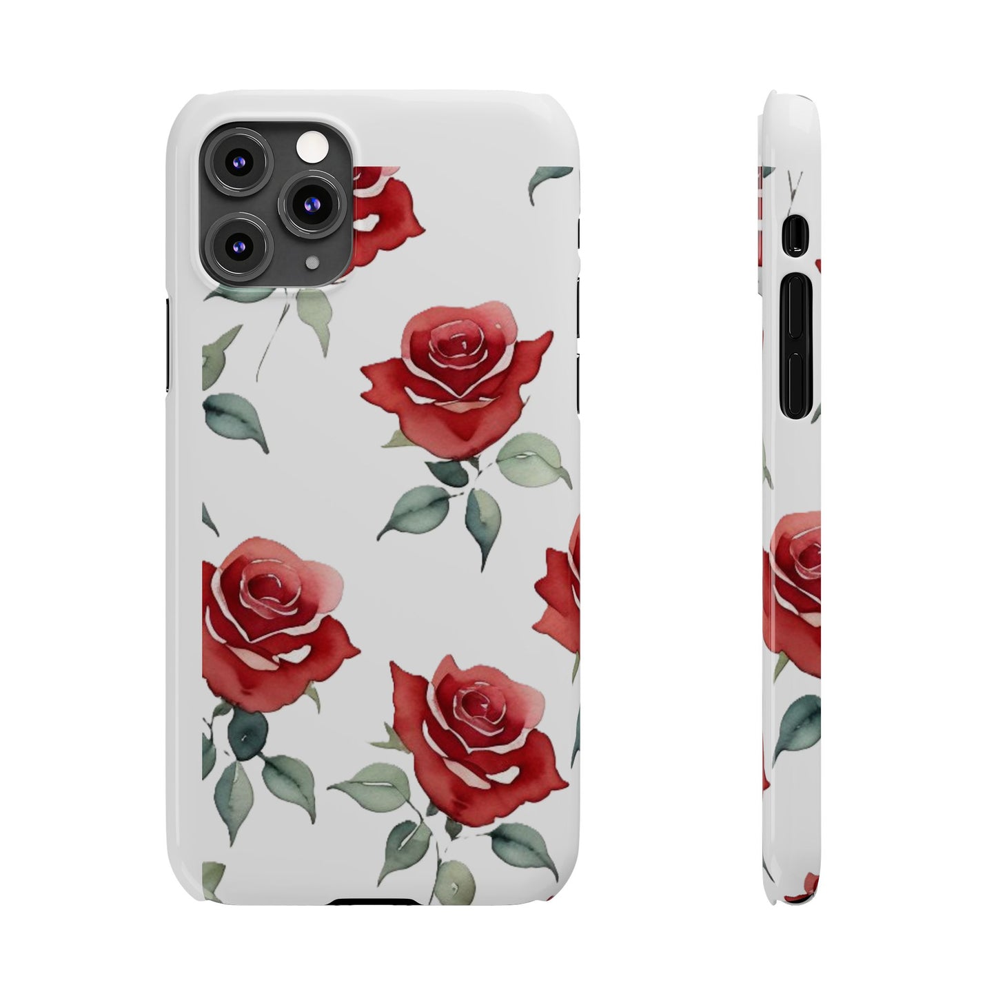 Slim Phone Cases - Roses (White)