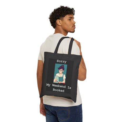 Booked 2 (Black) - Cotton Canvas Tote Bag - Better Mode