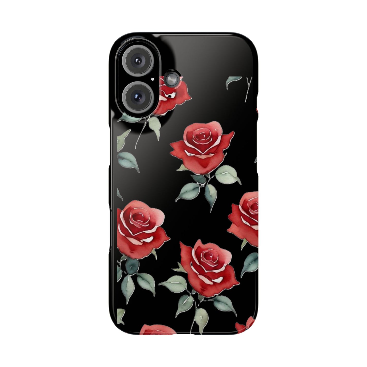 Slim Phone Cases - Roses (Black)