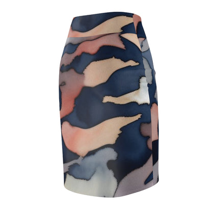 Camo Pattern Pencil Skirt