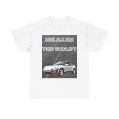 Unleash The Beast Classic Cars White - Unisex Heavy Cotton T-Shirt