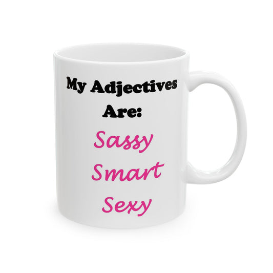 Sassy (White) - Ceramic Mug, (11oz, 15oz)