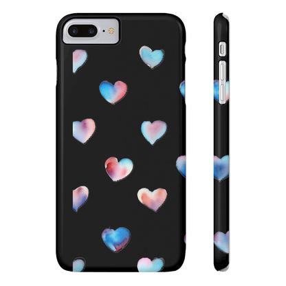 Slim Phone Cases - Hearts (Black)