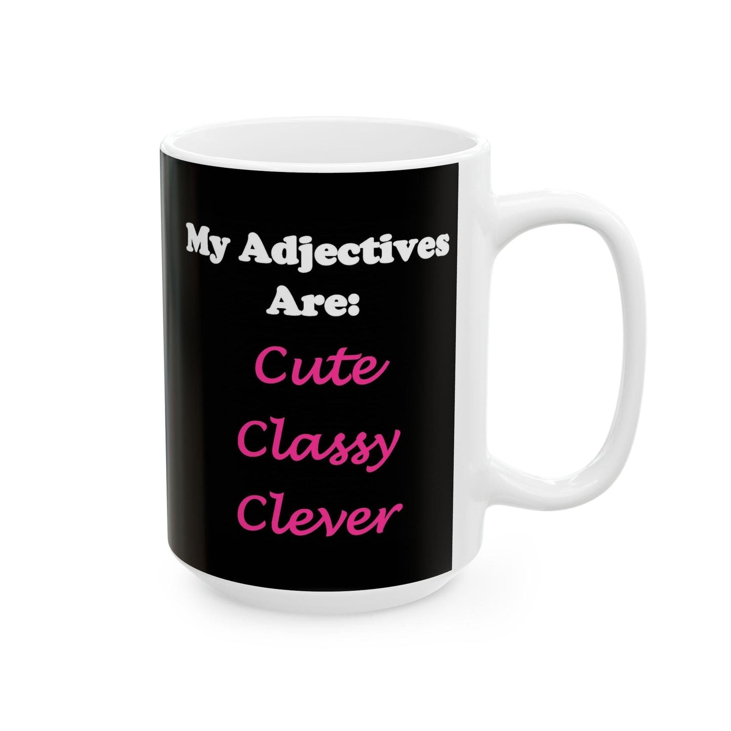 Cute (Black) - Ceramic Mug, (11oz, 15oz)