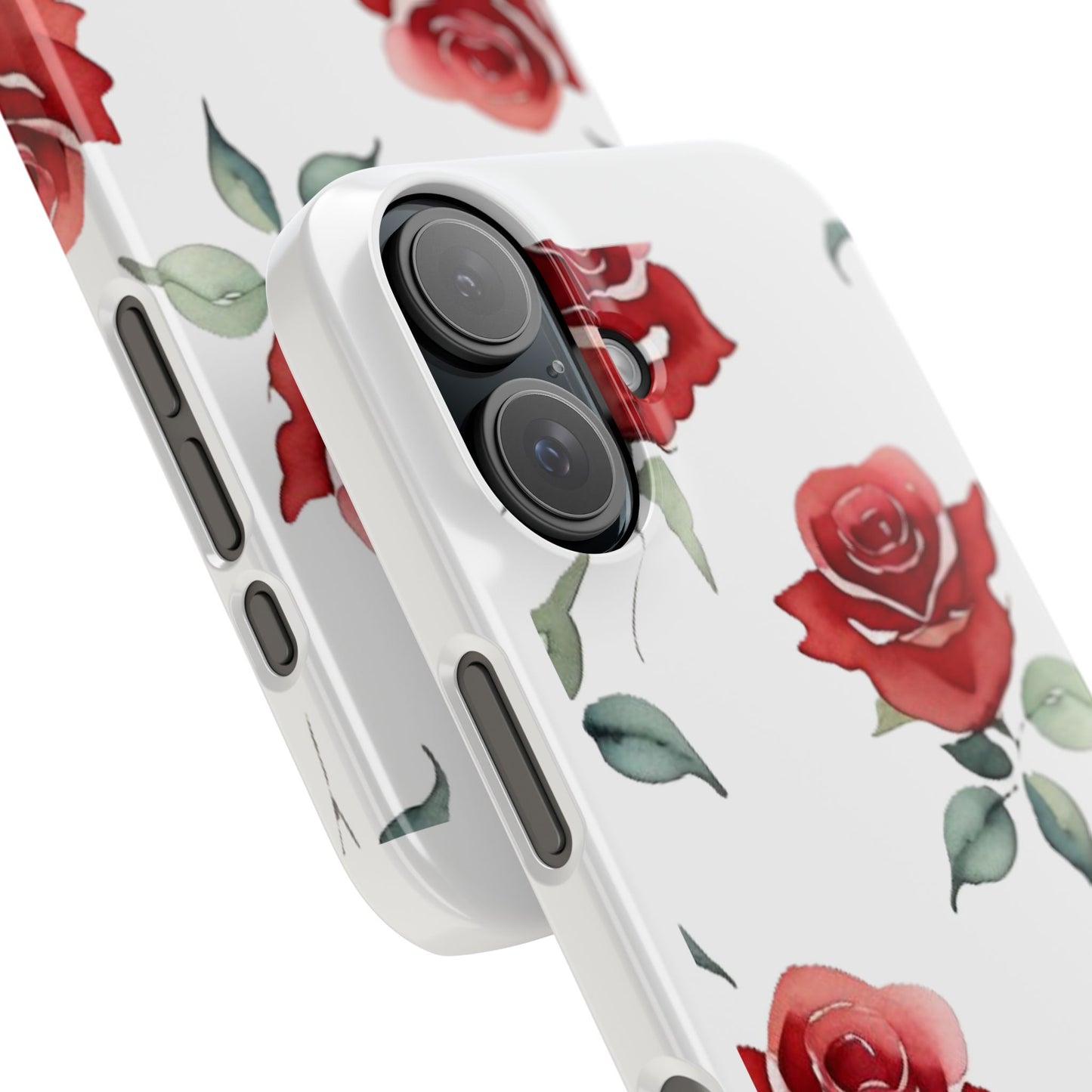 Slim Phone Cases - Roses (White)