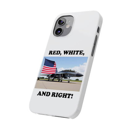 Red, White - (White)Slim Phone Cases