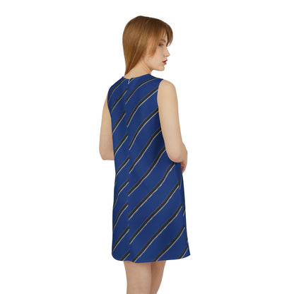 A-line Sleeveless Dress (Blue)