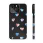 Slim Phone Cases - Hearts (Black)