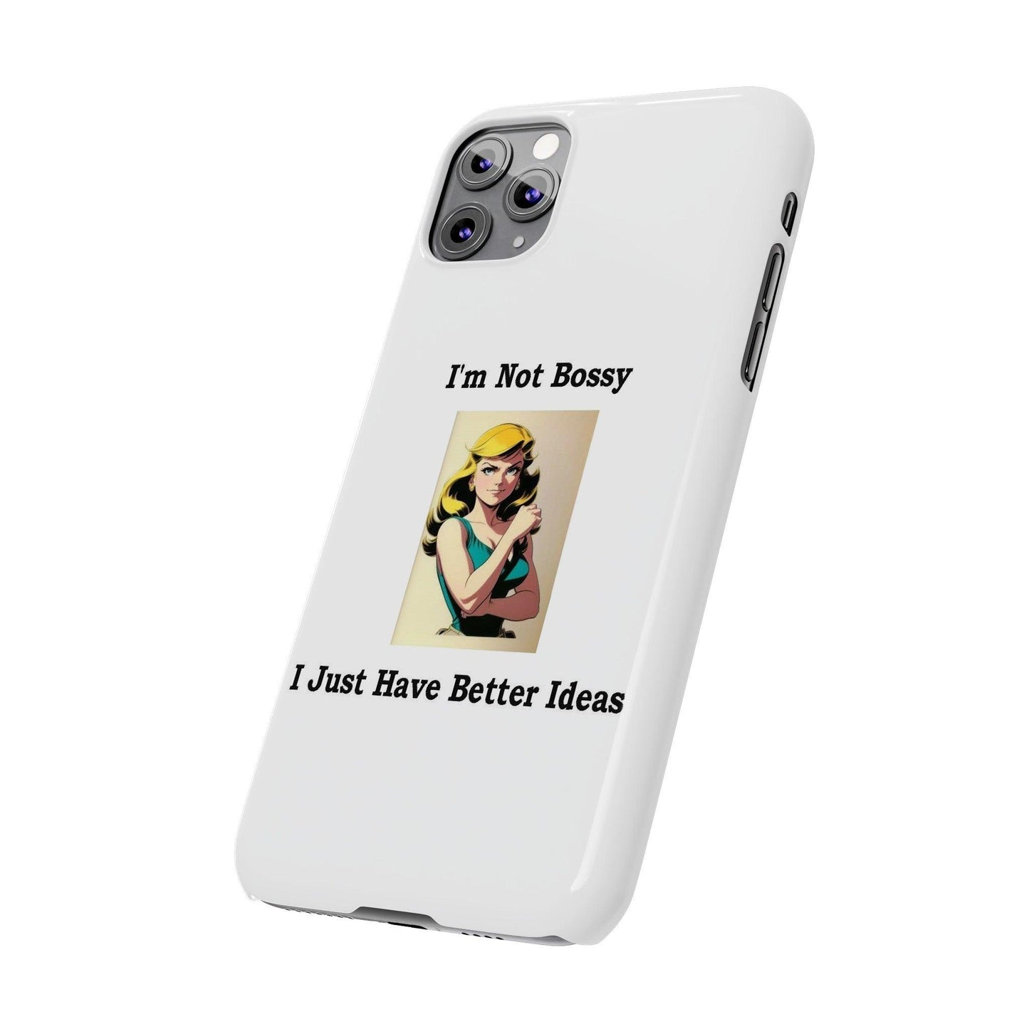 Bossy 1 (White) - Slim Phone Cases - Better Mode