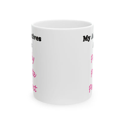 Perky (White) - Ceramic Mug, (11oz, 15oz)