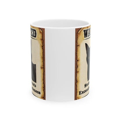 Wanted Poster Ceramic Mug - Black Cat